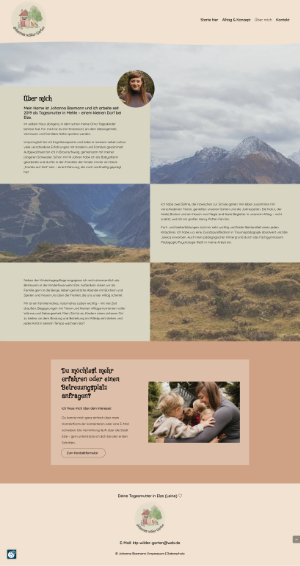 Website Layout von Tagesmutter Johanna Baxmann