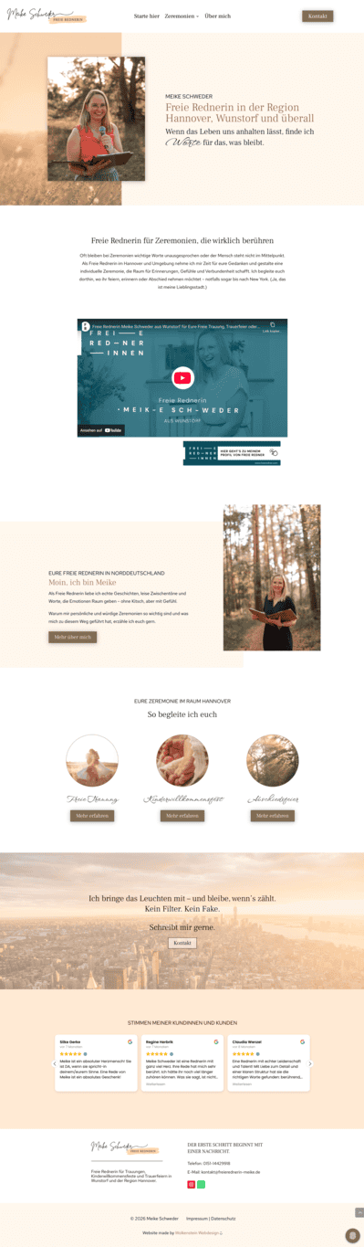 Website Layout von Tagesmutter Johanna Baxmann