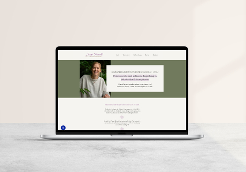 Mockup Laptop der Website von Svenja