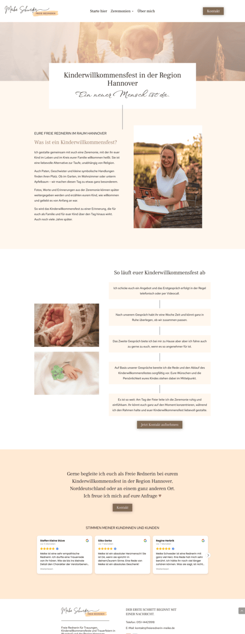 Layout der Seite Kinderwillkommensfest