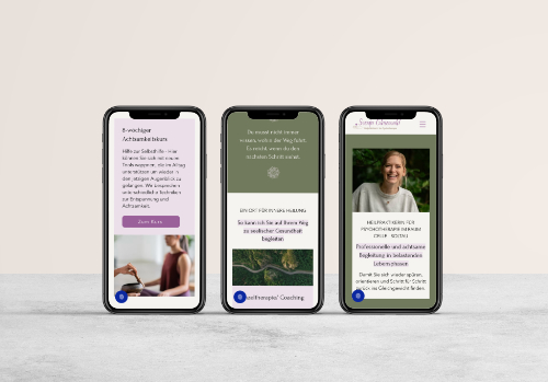 Smartphone Mockup der Website von Svenja