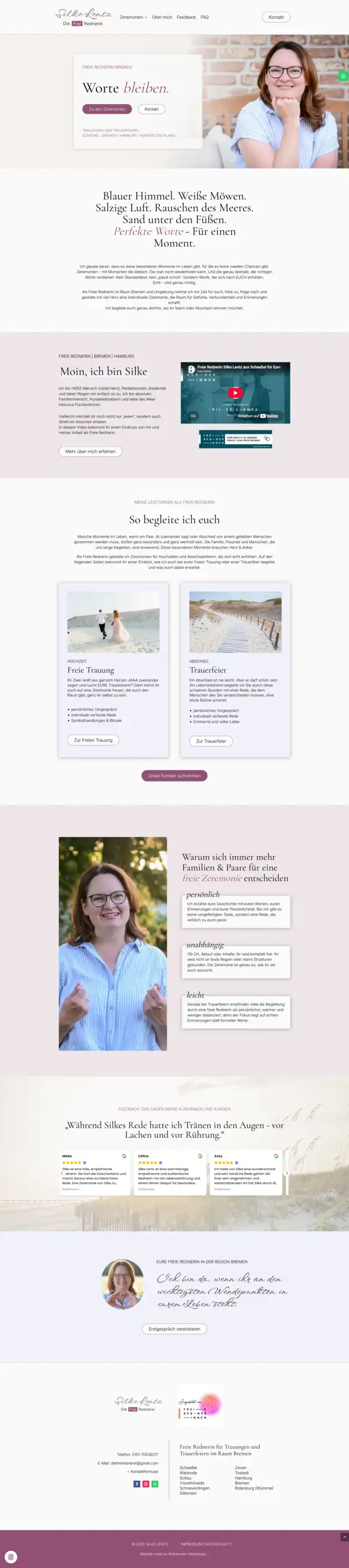 Referenz Website der Freien Rednerin Silke Lentz.
